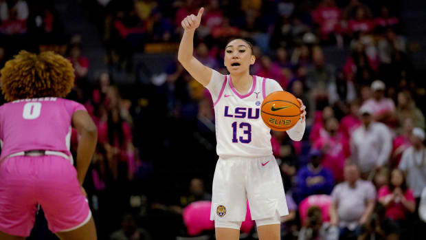Poa during No. 13 LSU’s 85-66 win over Alabama on Feb. 11, 2024.